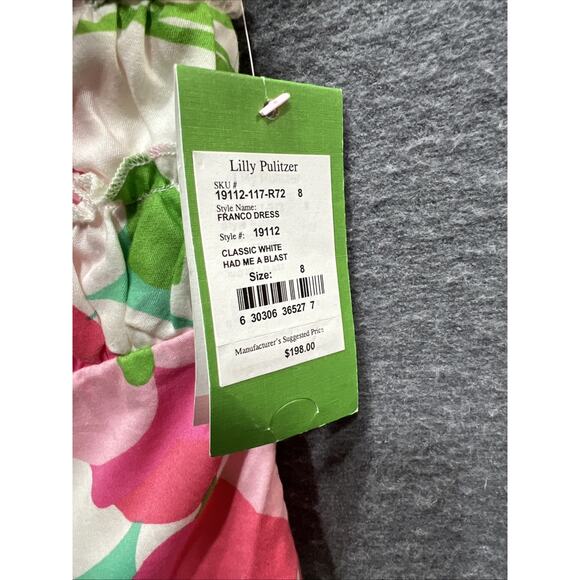 Lilly Pulitzer Classic White Had Me A Blast Floral Strapless women Dress Size 8 - Picture 8 of 14